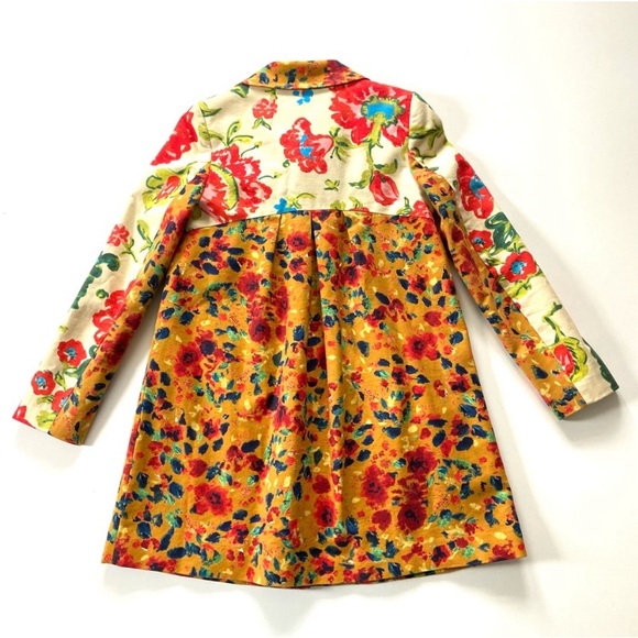Anthropologie Elevenses Long Button Floral Printed Leopardlily Jacket Coat - Picture 5 of 7
